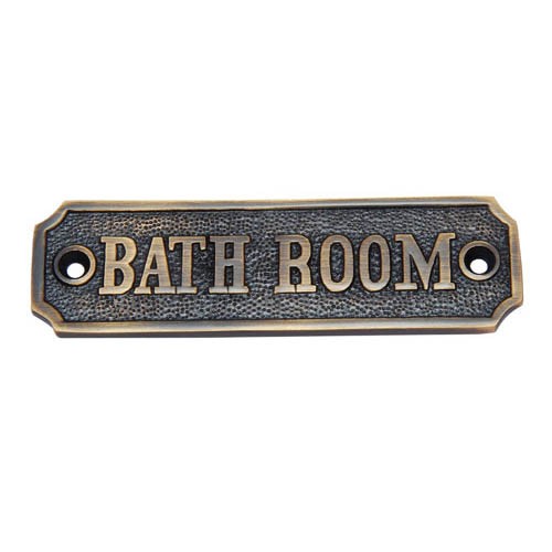Bathroom Brass Door Sign 